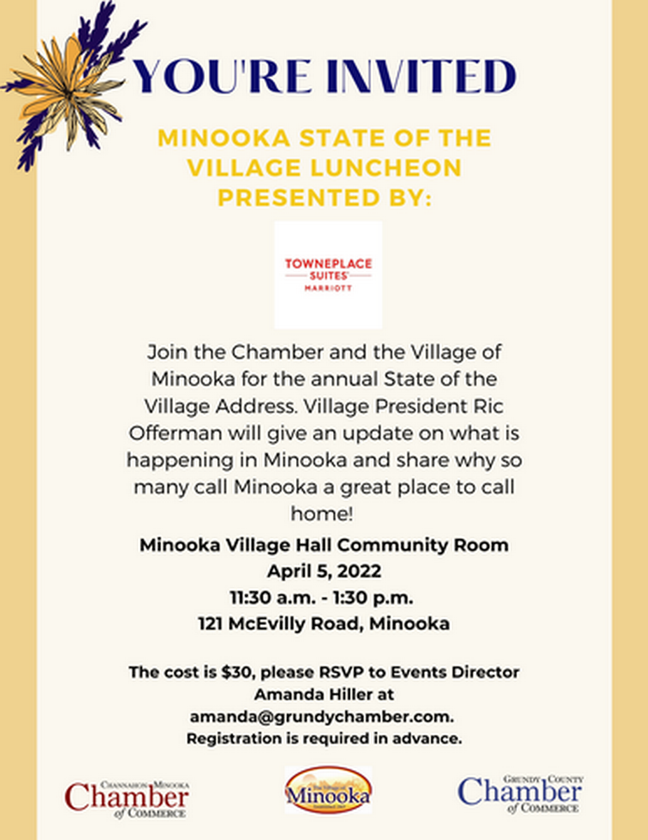 Minooka State of the Village 2022 Apr 5, 2022 Community Events